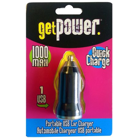 GET POWER GetPower DC Single USB Car Charger GP-DCUSB-BLK